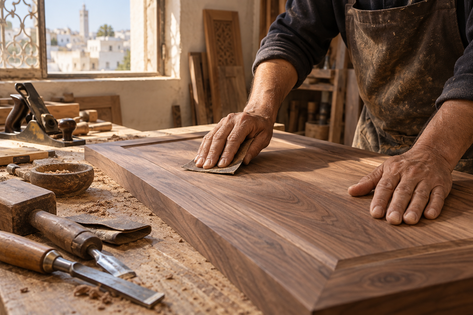 Travail du bois dans l'atelier